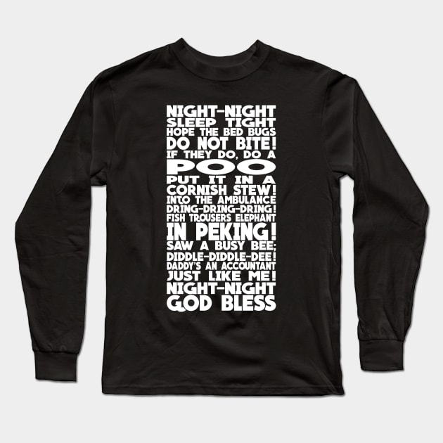 Bottom 'Richie's Bedtime Rhyme' Design Long Sleeve T-Shirt by DavidSpeedDesign